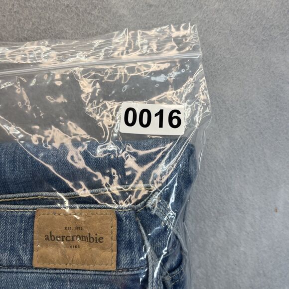 Abercrombie Kids Girls Denim Skinny Jeans Size 16 A Fitch Varsity Patch - Picture 13 of 13